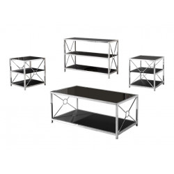 Silver chrome cocktail table set